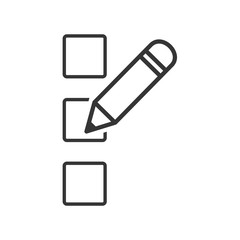 Aufkleber - Survey icon template black color editable. Survey symbol vector sign isolated on white background. Simple pictogram for graphic and web design