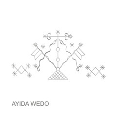 vector icon with veve vodoo symbol Ayida Weddo