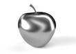 3d rendering silver apple.High resolution 3D image. 3d illustration