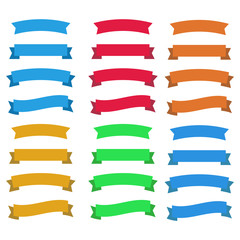 Wall Mural - Flat vector ribbons banners flat. Banner ribbon vector set