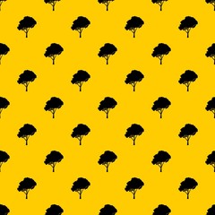 Wall Mural - Tree with a rounded crown pattern seamless vector repeat geometric yellow for any design