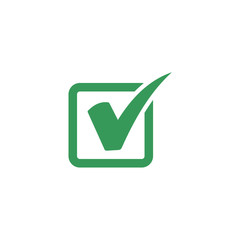 Aufkleber - Green check mark icon symbol template color editable vector sign isolated on white background illustration for graphic and web design.