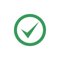 Aufkleber - Green check mark icon symbol template color editable vector sign isolated on white background illustration for graphic and web design.