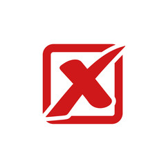 Leinwandbilder - red cross mark icon template color editable. Symbol No or X button for correct, vote, check, not approved, error, wrong and failed decision. vector sign isolated on white background
