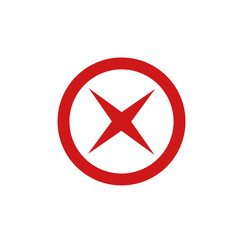 Aufkleber - red cross mark icon template color editable. Symbol No or X button for correct, vote, check, not approved, error, wrong and failed decision. vector sign isolated on white background