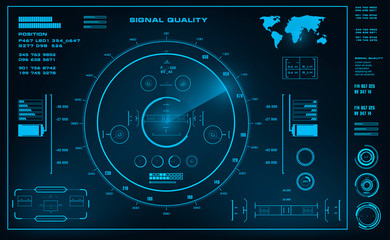 Sci-fi futuristic hud dashboard display virtual reality technology screen