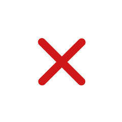 Leinwandbilder - red cross mark icon template color editable. Symbol No or X button for correct, vote, check, not approved, error, wrong and failed decision. vector sign isolated on white background