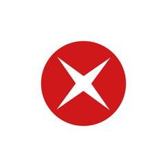 Fototapete - red cross mark icon template color editable. Symbol No or X button for correct, vote, check, not approved, error, wrong and failed decision. vector sign isolated on white background
