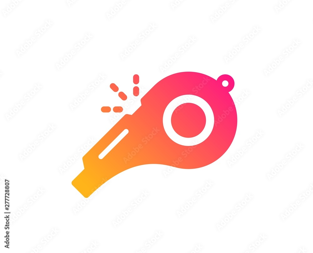 Vector de Stock Whistle icon. Kick-off sign. Referee tool symbol. Classic  flat style. Gradient whistle icon. Vector | Adobe Stock, image size:1000x809