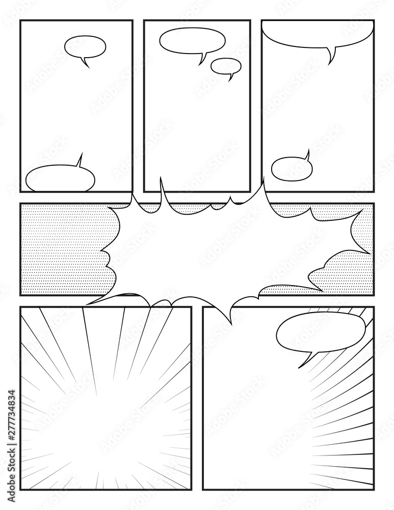 Comics blank layout template background Stock Vector | Adobe Stock