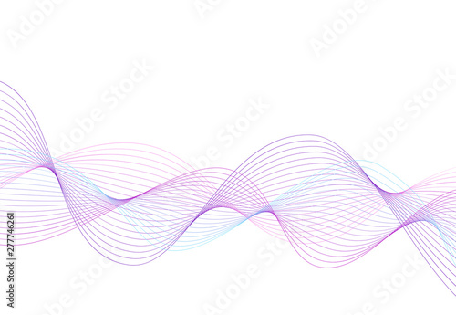 Colored vector waves on white background