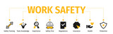 Fototapeta  - Banner Work Safety with icon