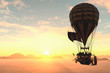 hot air balloon going to the sun