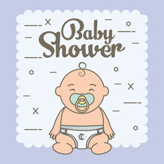 Wall Mural - cute little baby boy with pacifier