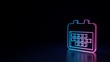 © Destrosvet - 3d glowing neon symbol of symbol of calendar isolated on black background