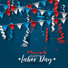 Labor day background. National American September holiday illustration. Realistic vector banner.