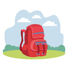 Poster - School backpack education cartoon isolated