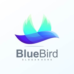 Wall Mural - blue bird logo design ready to use