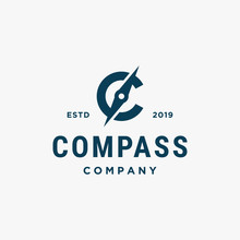 C Letter For Compass Icon Symbol Vector Logo Design