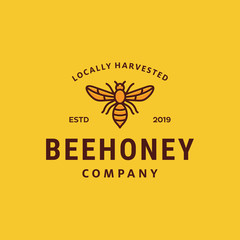 Wall Mural - bee honey vector illustration logo design