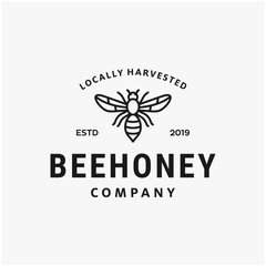 Wall Mural - bee honey vector illustration logo design