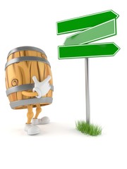 Canvas Print - Cask character with blank signpost