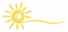 A Symbol Of The Bright Summer Sun With Beams.