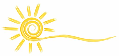 Poster - A symbol of the bright summer sun with beams.