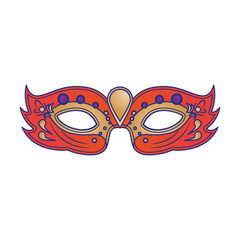 Canvas Print - festive carnival party mask cartoon blue lines