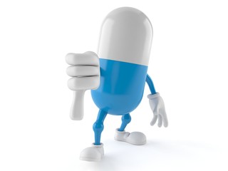 Sticker - Pill character with thumbs down gesture