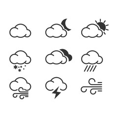 Fototapete - Weather icon template color editable. Weather symbol vector sign isolated on white background. Simple logo vector illustration for graphic and web design.