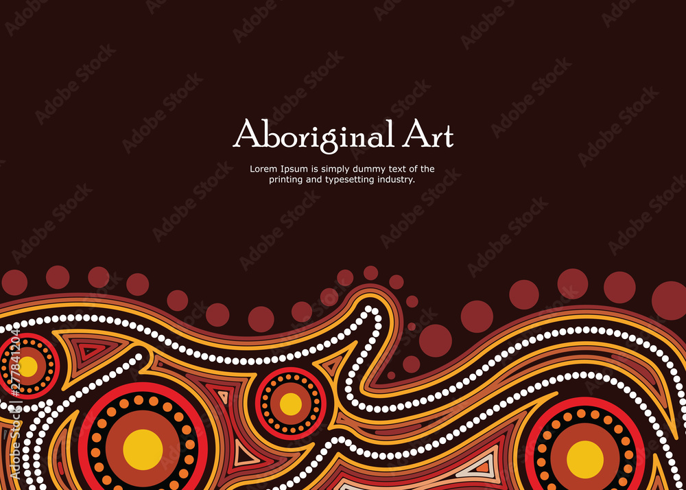 Aboriginal art vector banner with text. Stock Vector | Adobe Stock