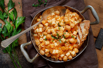 Ditalini pasta with chickpeas