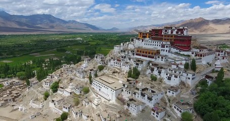 Wall Mural - Thikse Gompa or Thikse Monastery is a gompa affiliated with the Gelug sect of Tibetan Buddhism. It is located on top of a hill in Thiksey approximately 19 kilometres east of Leh in Ladakh, India. 