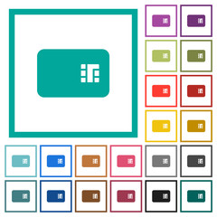 Canvas Print - Chip card flat color icons with quadrant frames