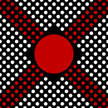 Black,white And Red Seamless Polka Dot Pattern. Cross Or Plus Sign. Vector Modern Design Illustration