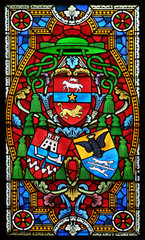  Stained glass window in the Cathedral of Saint Lawrence in Lugano, Switzerland