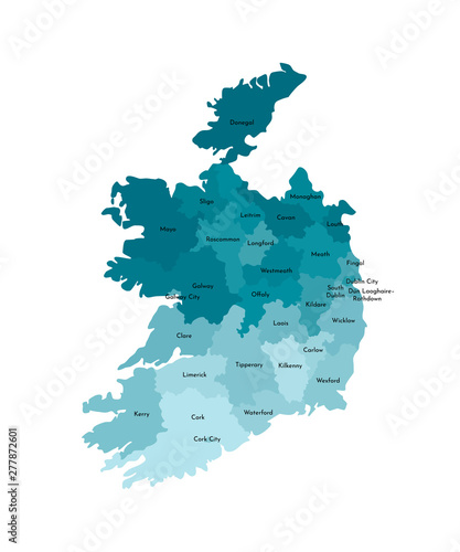 Vector isolated illustration of simplified administrative map of Republic of Ireland Tableau sur Toile