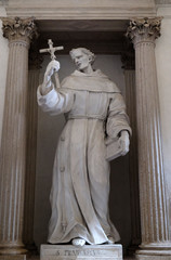 Wall Mural - Saint Francis statue in Mantua Cathedral dedicated to Saint Peter, Mantua, Italy 