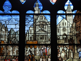 Poster - Transfer the sarcophagus of St. Genevieve in the Saint Etienne du Mont Church, Paris