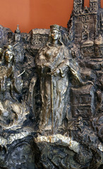 Saint Catherine of Alexandria, bas relief in Chapel of Saint Dismas in Zagreb, Croatia 