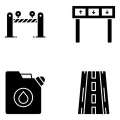 Wall Mural - Traffic Glyph Icons 