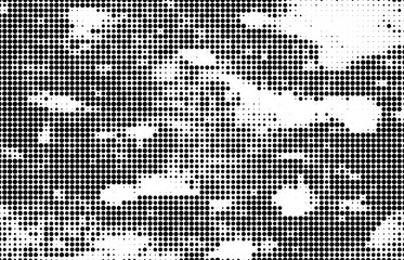 Wall Mural - Abstract halftone wave dotted background. Monochrome texture of dots for printing.