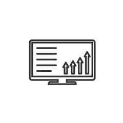 Poster - Project dashboard linear icon template color editable. dashboard in monitor computer symbol vector sign isolated on white background. Simple logo vector illustration for graphic and web design.