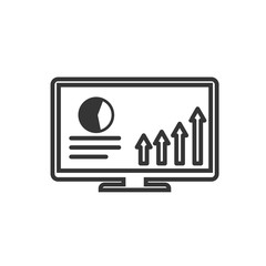 Fototapete - Project dashboard linear icon template color editable. dashboard in monitor computer symbol vector sign isolated on white background. Simple logo vector illustration for graphic and web design.