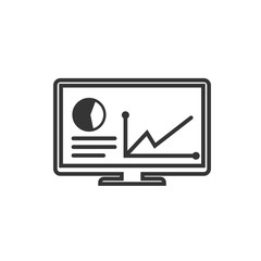 Poster - Project dashboard linear icon template color editable. dashboard in monitor computer symbol vector sign isolated on white background. Simple logo vector illustration for graphic and web design.