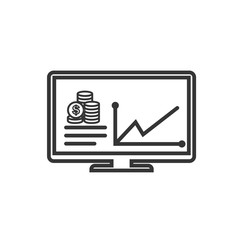 Leinwandbilder - Project dashboard linear icon template color editable. dashboard in monitor computer symbol vector sign isolated on white background. Simple logo vector illustration for graphic and web design.