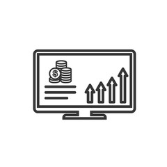 Fototapete - Project dashboard linear icon template color editable. dashboard in monitor computer symbol vector sign isolated on white background. Simple logo vector illustration for graphic and web design.