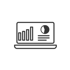 Fototapete - Project dashboard linear icon template color editable. Dashboard in laptop symbol vector sign isolated on white background. Simple logo vector illustration for graphic and web design.