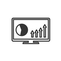 Fototapete - Project dashboard linear icon template color editable. dashboard in monitor computer symbol vector sign isolated on white background. Simple logo vector illustration for graphic and web design.